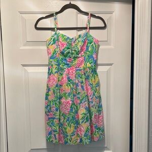 Lilly Pulitzer Bright Floral Spaghetti-Strap Dress in Pink, Blue & Green